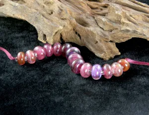 14 Handmade Pink Swirl Beads Set SRA