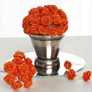 144 Artificial Orange Satin Rose Bud DIY Craft Flower Applique Brooch