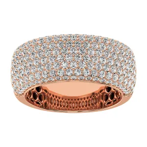 14K Rose Gold 2 1/2 Ct.Tw. Diamond Pave Set Mens Band