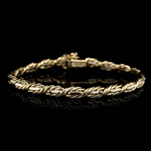 14K Two-tone Gold Estate Fancy Link Bracelet