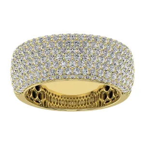 14K Yellow Gold 1/2 Ct.Tw. Diamond Pave Set Mens Band