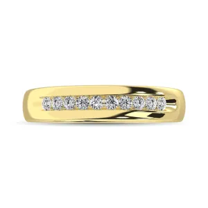 14K Yellow Gold 1/4 Ct.Tw. Diamond Mens Machine Band