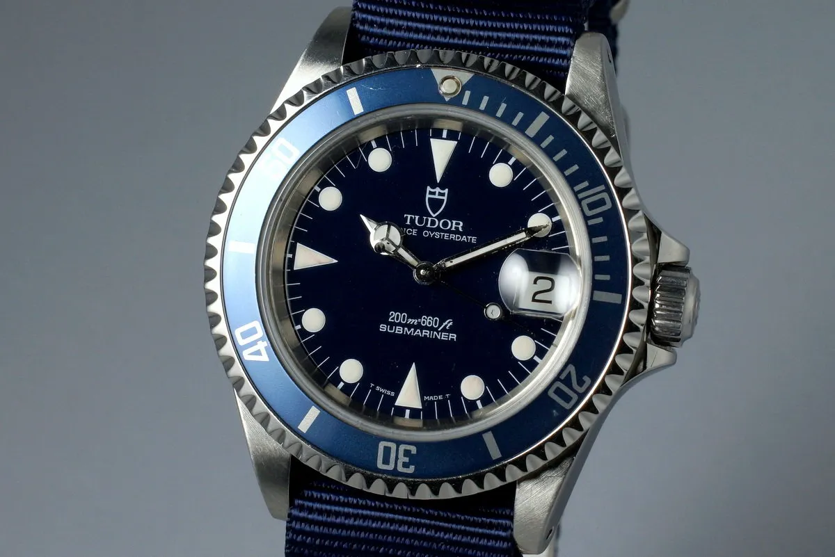 1995 Tudor Blue Submariner 79190 with Box and Papers