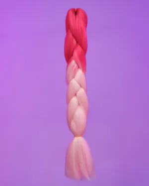 24" Ombre Hot Pink/Light Pink Braiding Hair Extensions