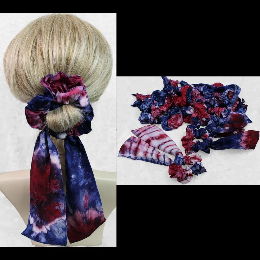 25 Red, White and Blue Pony Tail Hair Scrunchies ($1.56 each)