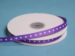 25 Yards 3/8" DIY Purple Grosgrain Polka Dot Ribbon Wedding Party Dress Favor Gift Craft Decoration