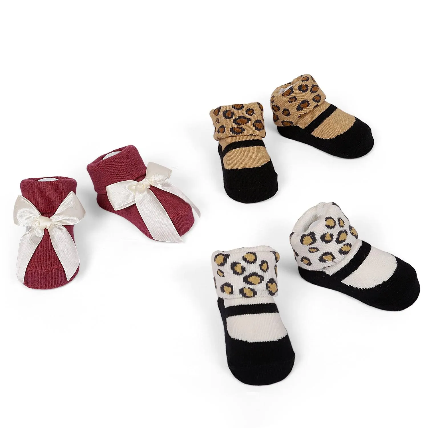 3 Headbands And 3 Pair Socks Gift Set Leopard Multicolour