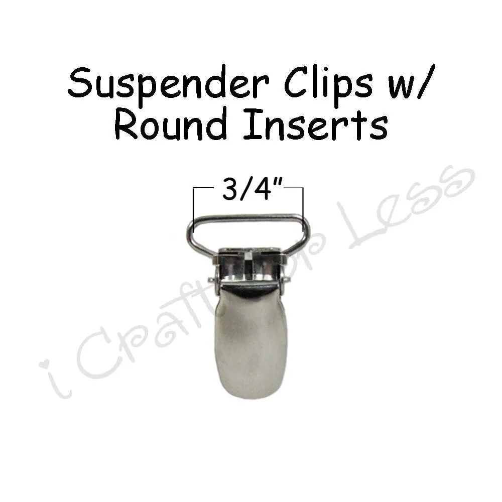 3/4" or 1" Suspender Clips with Round Inserts