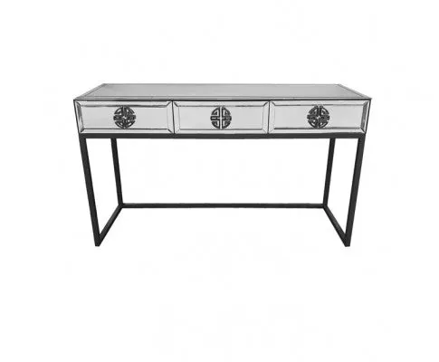 Athens Mirrored Console Table -Black