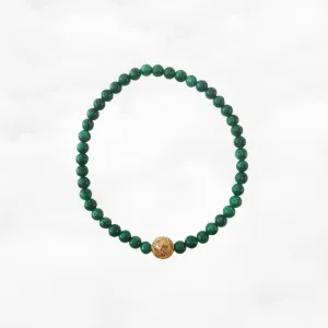 Auspicious Beaded Jadeite Bracelet Gold 4mm