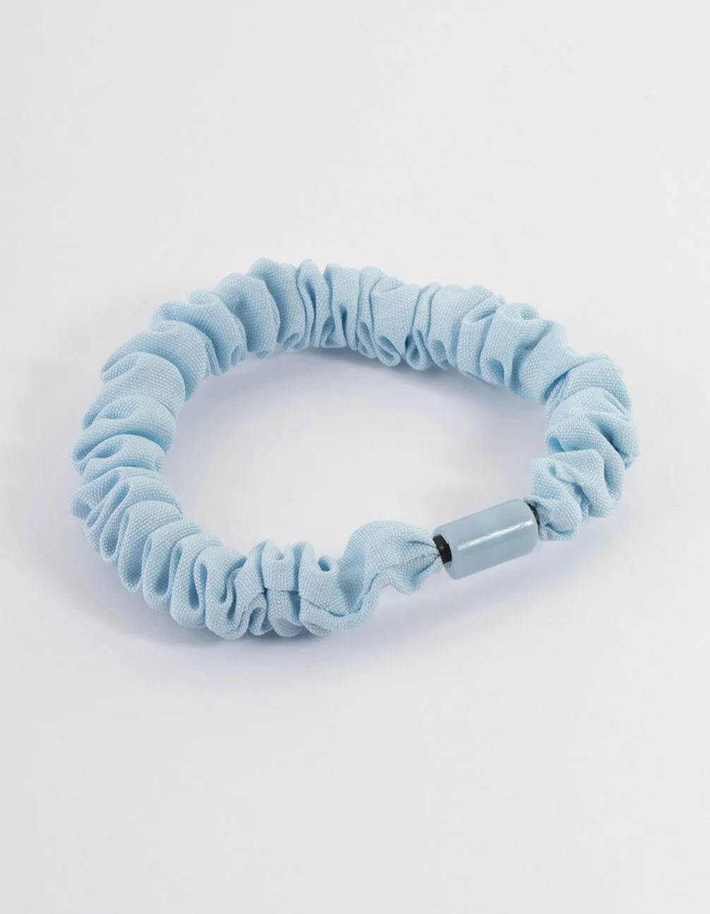 Blue Fabric Clamp Thin Scrunchie