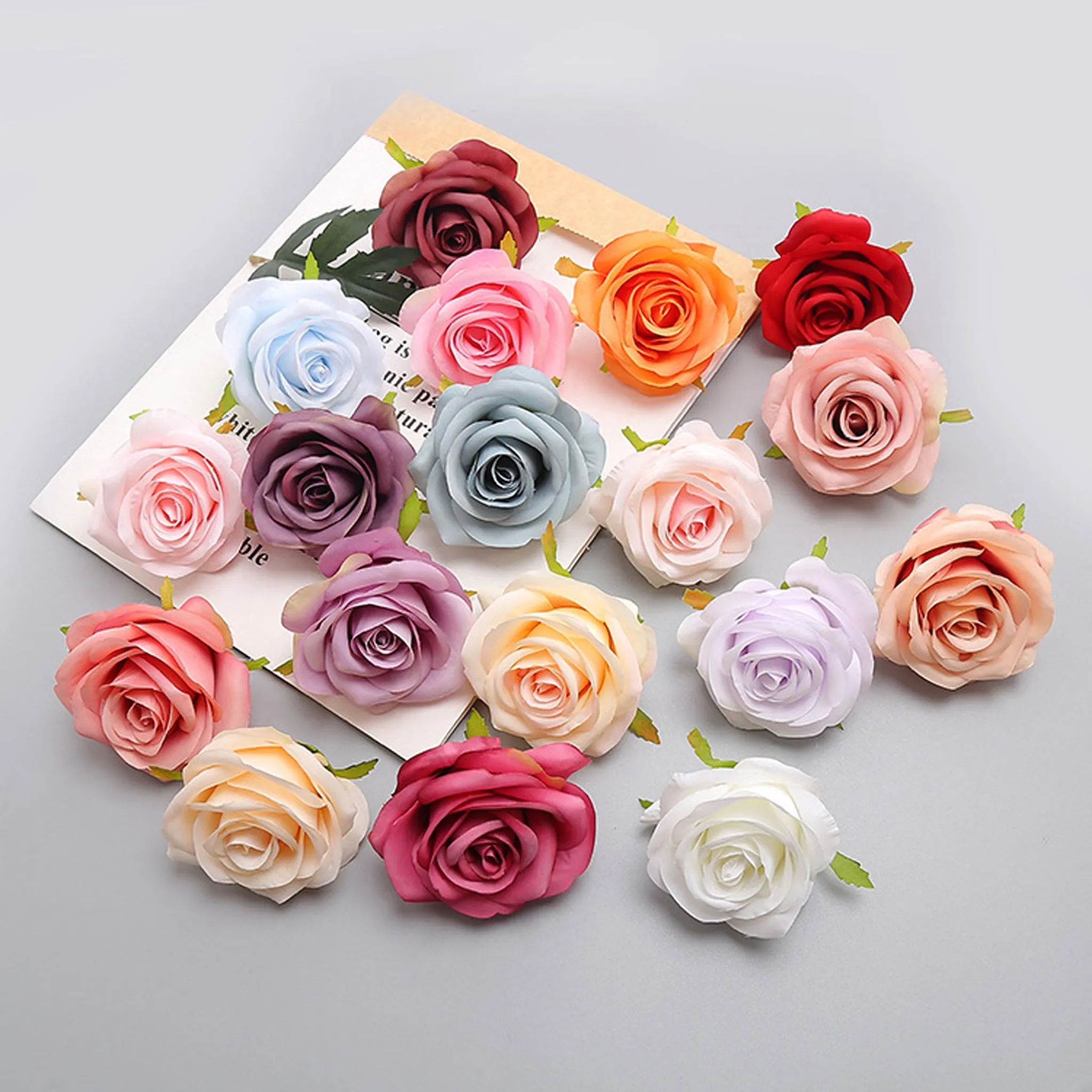 Bulk Flowers Silk Roses Flower Heads 3 inch