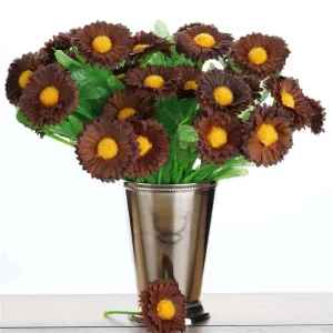 Common Daisy Bush Artificial Silk Flowers - Chocolate