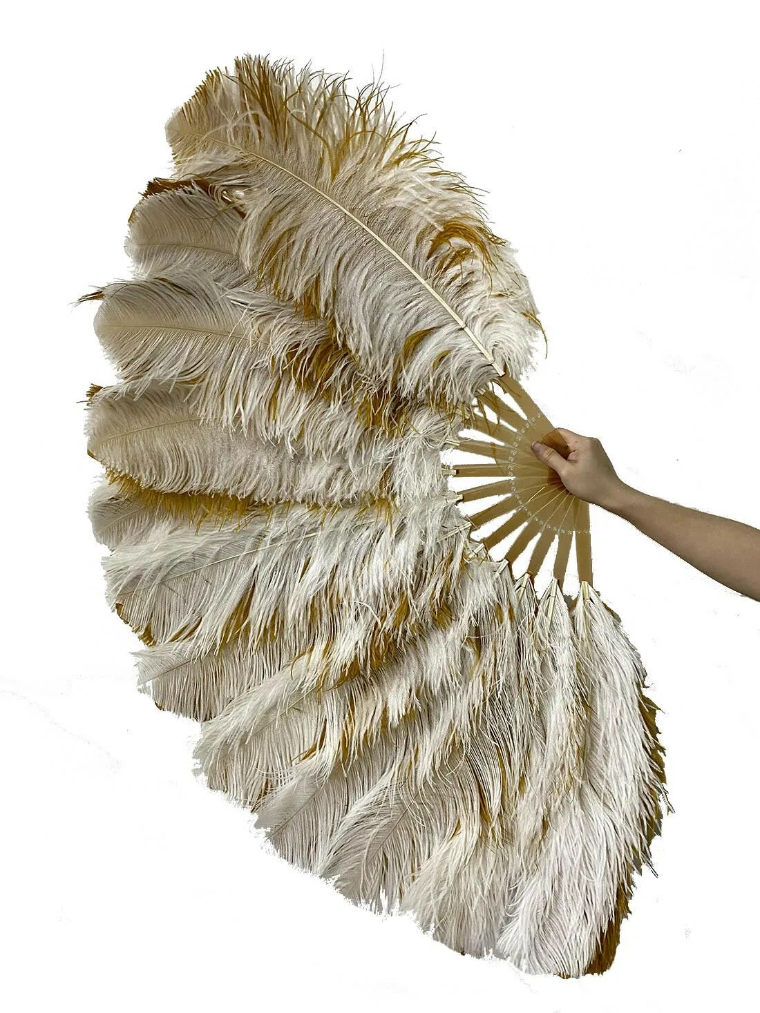 custom color Single layer Double side Ostrich Feather Fan 25"x 47"