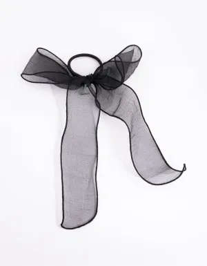 Edge Black Ribbon Hair Tie