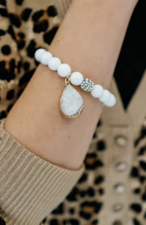 Ella Beaded Druzy Stone Bracelet - Final Sale