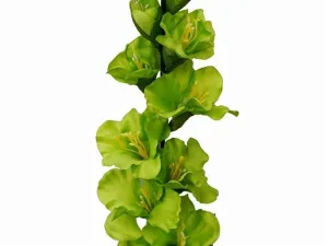 Gladiolus Stem Artificial Silk Flowers - Lime Green - 6 pcs