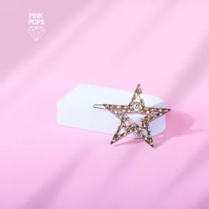 Golden Star Diamond Hair Clip