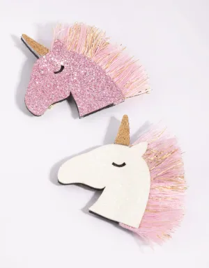 Kids Glitter Unicorn Clips