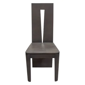 Motion 2-Pack Solid Mango Wood Dining Chair in Smoke Grey Finish w/ Silver Metal Inlay by Diamond Sofa