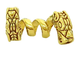 New! Double Headed Dragon Hair Bead - Gold