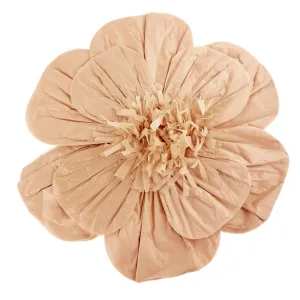 Paper Scalloped Magnolia Wall Flower, Taupe, 20-Inch