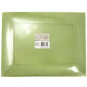 Pistachio 11.75" Rectangular Plastic Entree Plates (Case Qty: 120)