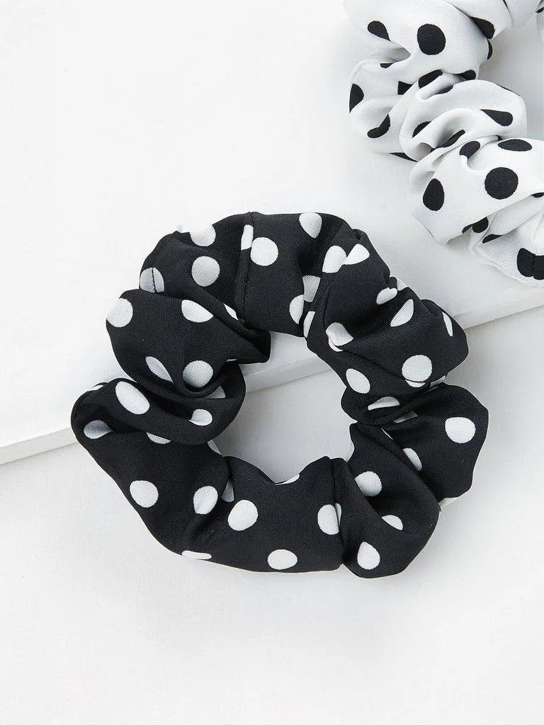 Polka Dot Print Hair Tie 2pcs