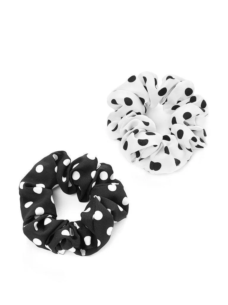 Polka Dot Print Hair Tie 2pcs