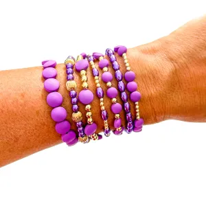 Purple Mix Bead Bracelets