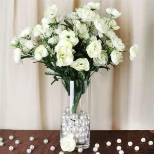 Ranunculus Bush Artificial Silk Flowers - Cream