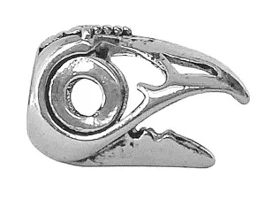 Raven's Skull Hair Bead - Silver