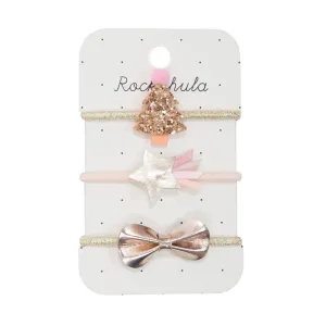 Rockahula Rose Gold Christmas Tree Ponytail Bands