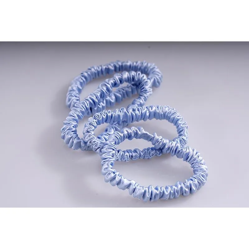 Silk small scrunchies - Powder Blue - 4 Pack - dropshipping