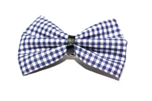 The Hairklip Blue Check Bow Alligator Clip