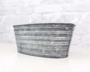 Tin Oval Tub - Galvanized