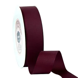 VATIN 1" Grosgrain Ribbon, 50-Yard,25 Yards Each Roll Perfect for Wedding Decor, Wreath, Baby Shower,Gift Package Wrapping and Other Projects Burgundy