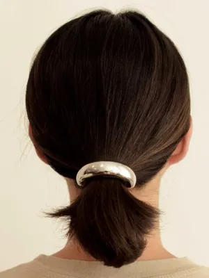 Wide Metal Cuff Hair Tie | Silver