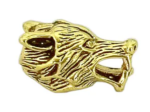 Wolf's Head Hair Bead - Gold