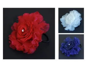 Wristlet or Hair Band - Flower With A Diamante